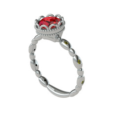 Kamina Yüzük - Garnet ve peridot 925 ayar gümüş yüzük #1mv1y2