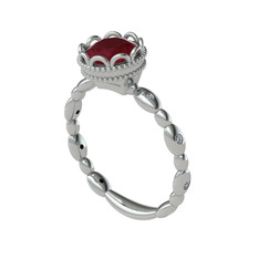 Kamina Yüzük - Kök yakut ve swarovski 8 ayar beyaz altın yüzük #1qvzwqd
