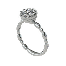 Kamina Yüzük - Swarovski ve pırlanta 8 ayar beyaz altın yüzük (0.054 karat) #1rbl6kx