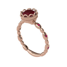 Kök yakut ve rodolit garnet 8 ayar rose altın yüzük