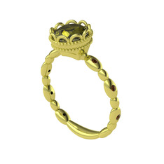 Kamina Yüzük - Peridot ve dumanlı kuvars 925 ayar altın kaplama gümüş yüzük #1xxnkg8