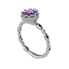 Kamina Yüzük - Ametist ve lab safir 14 ayar beyaz altın yüzük #7xpzfq