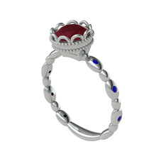 Kamina Yüzük - Kök yakut ve lab safir 14 ayar beyaz altın yüzük #k0sksk