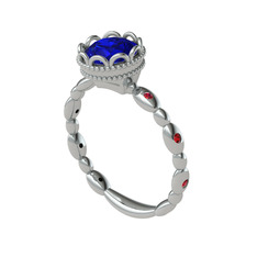 Kamina Yüzük - Lab safir ve garnet 925 ayar gümüş yüzük #qd3anq