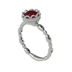 Kamina Yüzük - Kök yakut ve peridot 925 ayar gümüş yüzük #sjpv3y