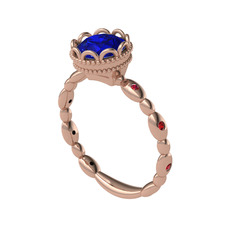 Lab safir ve garnet 8 ayar rose altın yüzük