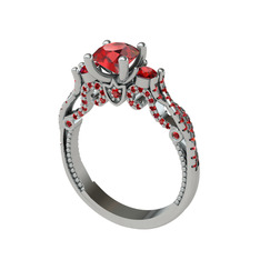 Kraliçe Tektaş Yüzük - Garnet 925 ayar gümüş yüzük #fk8s3l