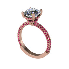 Rani Tektaş Yüzük - Swarovski ve rodolit garnet 18 ayar rose altın yüzük #17y6lzc