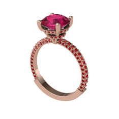 Rodolit garnet ve garnet 925 ayar rose altın kaplama gümüş yüzük