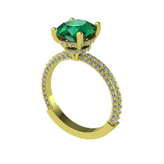 Yeşil kuvars ve swarovski 8 ayar altın yüzük