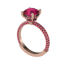 Rani Tektaş Yüzük - Rodolit garnet 18 ayar rose altın yüzük #1v618o3