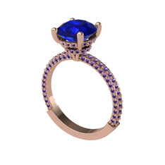 Rani Tektaş Yüzük - Lab safir ve ametist 18 ayar rose altın yüzük #1vnzh9w