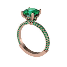 Rani Tektaş Yüzük - Yeşil kuvars 14 ayar rose altın yüzük #8dz89x