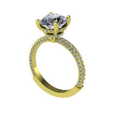 Swarovski ve beyaz zirkon 18 ayar altın yüzük