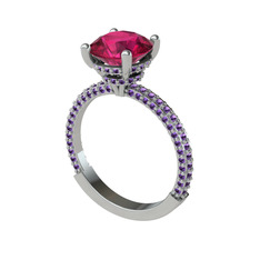 Rani Tektaş Yüzük - Rodolit garnet ve ametist 925 ayar gümüş yüzük #ow1sa