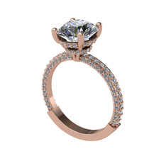 Swarovski ve beyaz zirkon 18 ayar rose altın yüzük