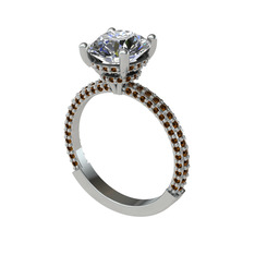 Rani Tektaş Yüzük - Swarovski ve dumanlı kuvars 18 ayar beyaz altın yüzük #tyeaev