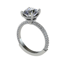 Swarovski ve pırlanta 18 ayar beyaz altın yüzük (2.4 karat)