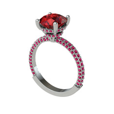 Garnet ve rodolit garnet 8 ayar beyaz altın yüzük