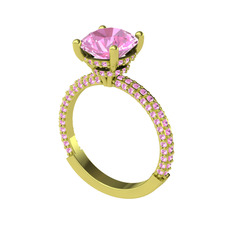 Rani Tektaş Yüzük - Pembe kuvars 14 ayar altın yüzük #yyolz2