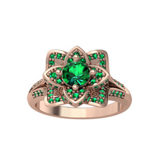 Taşlı Lotus Çiçeği Yüzük - Yeşil kuvars 18 ayar rose altın yüzük #cxzdaa