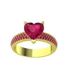 Rodolit garnet 18 ayar altın yüzük