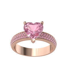 Amar Kalp Yüzük - Pembe kuvars 8 ayar rose altın yüzük #aqjcff