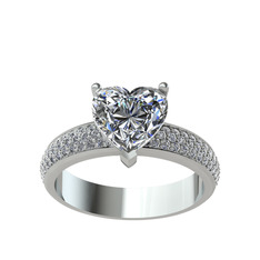 Amar Kalp Yüzük - Beyaz zirkon 925 ayar gümüş yüzük #dc04h9