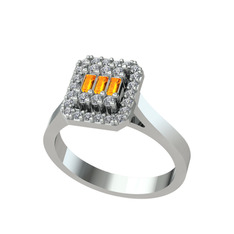 Sitrin ve swarovski 925 ayar gümüş yüzük