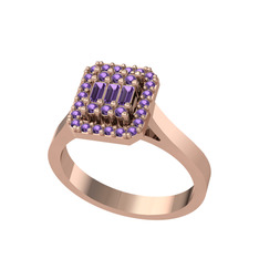 Ametist 18 ayar rose altın yüzük