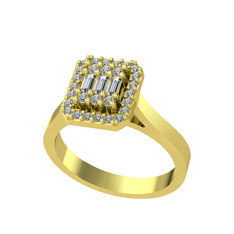 Swarovski ve pırlanta 8 ayar altın yüzük (0.308 karat)