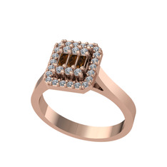 Yue Baget Yüzük - Dumanlı kuvars ve swarovski 925 ayar rose altın kaplama gümüş yüzük #zlpl10