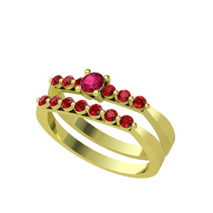 Rodolit garnet ve garnet 8 ayar altın yüzük