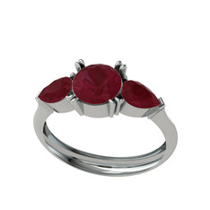 Bast Tria Yüzük - Kök yakut 925 ayar gümüş yüzük #1k5zu7x