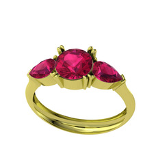 Bast Tria Yüzük - Rodolit garnet 18 ayar altın yüzük #1xgn6bk