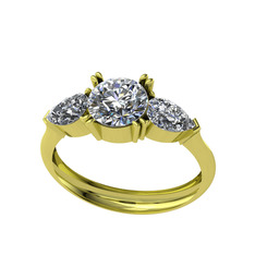 Beyaz zirkon ve swarovski 14 ayar altın yüzük