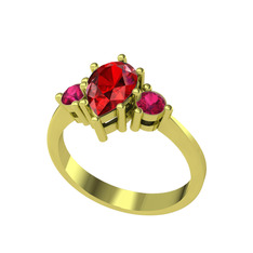 Garnet ve rodolit garnet 14 ayar altın yüzük