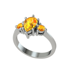 Dia Tria Yüzük - Sitrin 925 ayar gümüş yüzük #vca4f2