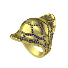 Ornate Kamplumbağa Yüzük - Lab safir 925 ayar altın kaplama gümüş yüzük #1el5wd3