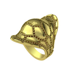 Ornate Kamplumbağa Yüzük - Dumanlı kuvars 925 ayar altın kaplama gümüş yüzük #1hb3k3c