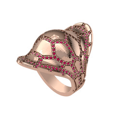 Rodolit garnet 14 ayar rose altın yüzük
