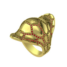 Ornate Kamplumbağa Yüzük - Garnet 18 ayar altın yüzük #fa9l2e