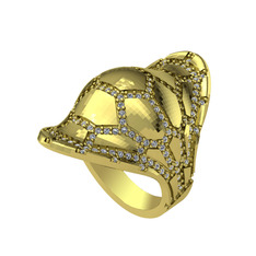 Ornate Kamplumbağa Yüzük - Pırlanta 925 ayar altın kaplama gümüş yüzük (1.76 karat) #x6wc7i