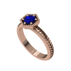 Lab safir 18 ayar rose altın yüzük