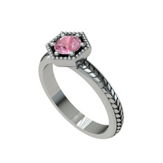 Pembe kuvars 925 ayar gümüş yüzük