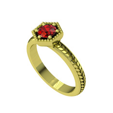 Başak Tektaş Yüzük - Garnet 8 ayar altın yüzük #i7xjs3