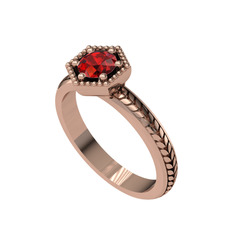 Garnet 925 ayar rose altın kaplama gümüş yüzük