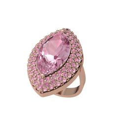 Efsunkar Mekik Yüzük - Pembe kuvars 18 ayar rose altın yüzük #19s8vnv