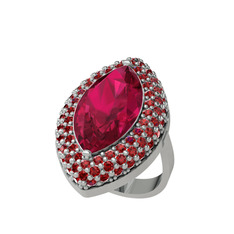 Efsunkar Mekik Yüzük - Rodolit garnet ve garnet 925 ayar gümüş yüzük #1rdari1