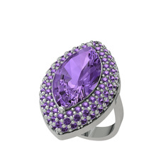 Efsunkar Mekik Yüzük - Ametist 925 ayar gümüş yüzük #1uij4wf